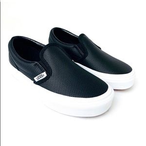Black Perforated Leather Vans